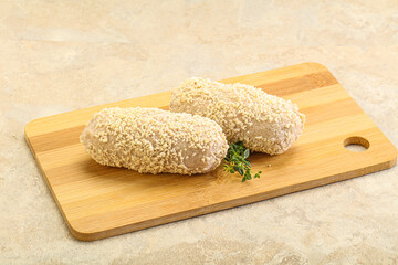 Raw chicken cutlet for roast