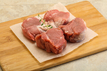 Raw pork tenderloin for cooking