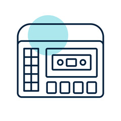 Retro cassette recorder player vector icon