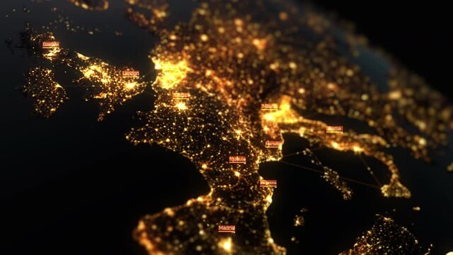 Global Background/Connection lines Around Earth Globe, Lines on the background of the earth's surface - information movement, aviation flights, ground transport movement, logistics services