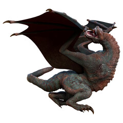 3D Rendering Fairy Tale Dragon on White