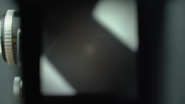 4k Close up of twin lens reflex(TLR)medium format, dolly shot