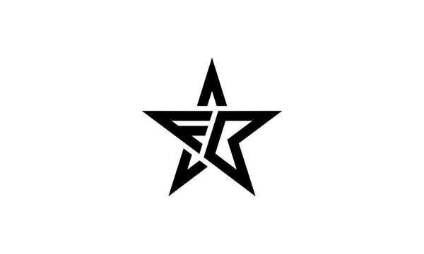 initial letter B and F with star logo design template
