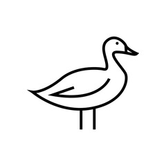 duck bird icon line style vector element