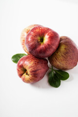 
Big red apples on white background