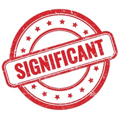 SIGNIFICANT text on red grungy round rubber stamp.