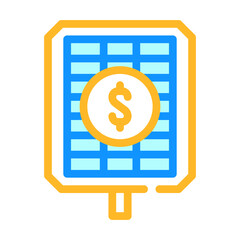 payback and price solar panel color icon vector illustration