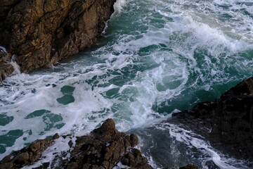 Rough sea at Batz-sur-mer during a storm. (december 2020 in the west of France)