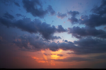 Sunset in the Thaar desert, Rajhastan, India