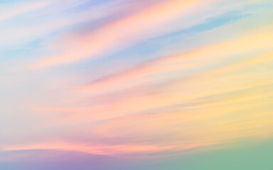 Naklejka na ściany i meble A soft clouds in the pastel colored gradient for background