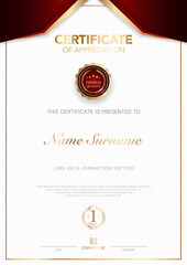 diploma certificate template black and gold color with luxury and modern style vector image EPS10.