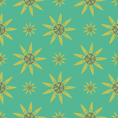 Cute colored fantasy flower seamless repeat vector pattern print background