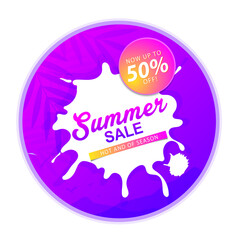 summer sale template banner or poster, sale and discounts. vector design.