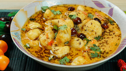 vegetarian Delicious indian and pakistani spicy dish kachaalo colocasia esculenta