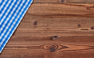 Wooden table with table cloth