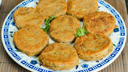 A closeup of famous pakistani and indian food shami kabab