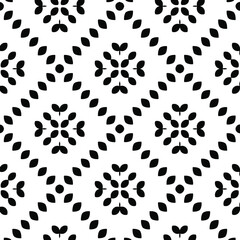 Black and white texture. Abstract seamless geometric pattern. 