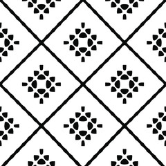 Black and white texture. Abstract seamless geometric pattern. 