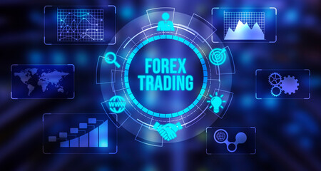 Internet, business, Technology and network concept. FOREX TRADING, new business concept.