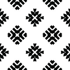 Black and white texture. Abstract seamless geometric pattern. 