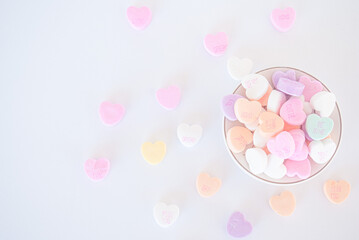 Color hearts candy