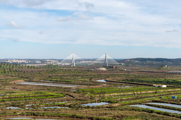 Parque Natural do Sapal and Guadiana River border between Spain and Portugal