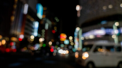 東京の夜景　玉ボケ