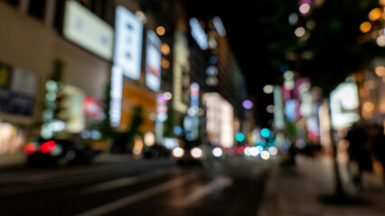 東京の夜景　玉ボケ