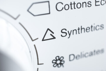Closeup view of washing machine control panel