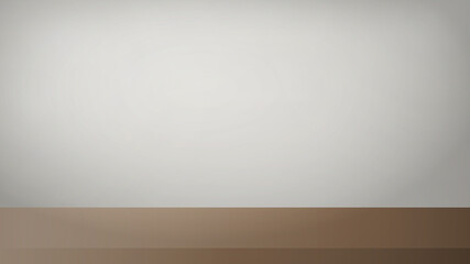 Wooden brown table and white wall. Banner for advertising goods, electronics and goods. Realistic vector.