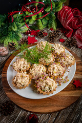 Shortbread muffins stuffed with tuna paste