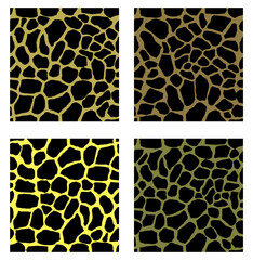Set of giraffe skin seamless pattern. Animal print background.  © abeadev