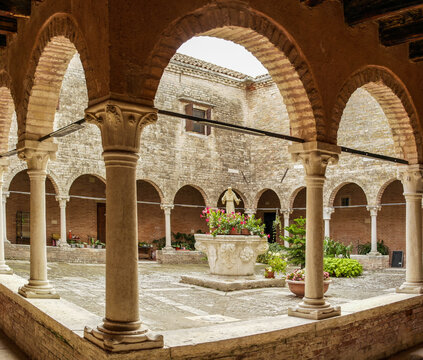 Cloister of the Convent of Frati Minori on the island of San Francesco del Deserto, Veneto - Italy
