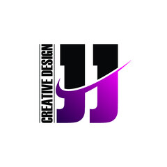 Letter JJ simple logo design vector