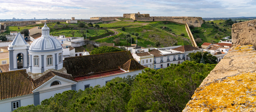 picturesque village of Castro Marim and castle behind