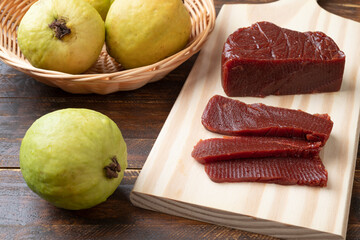 Guava sweet with fruits. Typical homemade brazilian dessert