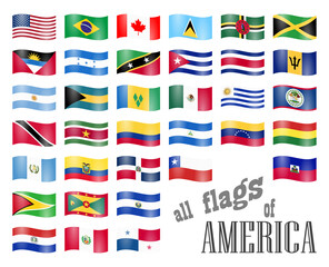 all country flags of America