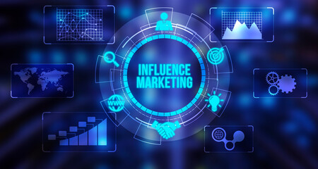 Internet, business, Technology and network concept. Influencer marketing concept.