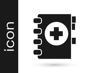 Obraz premium Grey Medical clipboard with clinical record icon isolated on white background. Prescription, medical check marks report. Vector Illustration.