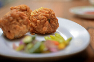 indonesian meatballs with deep fried