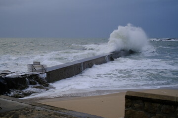 The Pier of Batz sur mer on a Stormy day.