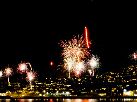 Troms&oslash; city fireworks, New years eve 2020 /2021. 