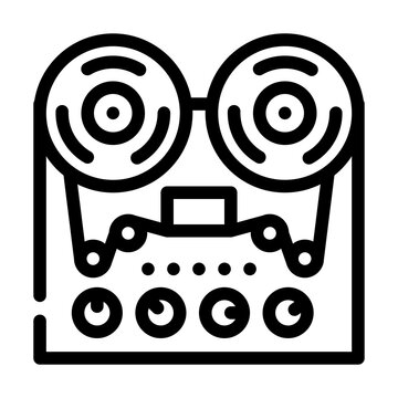 black line art reel to reel tape recorder clip art preview