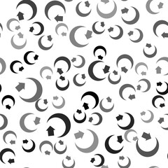 Black Moon icon isolated seamless pattern on white background. Vector.