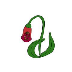 Fantastic flower. Doodle. Black and white image. Minimalism. Vector graphics. Isolated on white background. Cute illustration for kids.