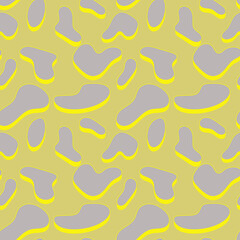Seamless pattern of abstract leopard skin spots. Natural texture of predatory animal skins. Vector illustration for web design, textiles, tableware, packaging.