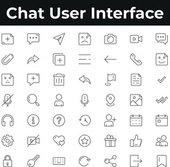 Chat app user interface icon set