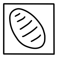 Bread hand drawn vector icon doodle logo in cartoon style black white contrast