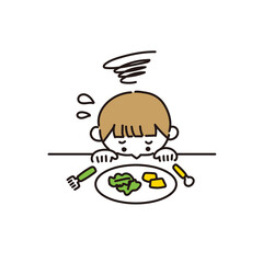 野菜が嫌いで食べ残してしまった男の子