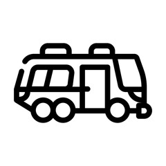 bus home on wheels line icon vector illustration